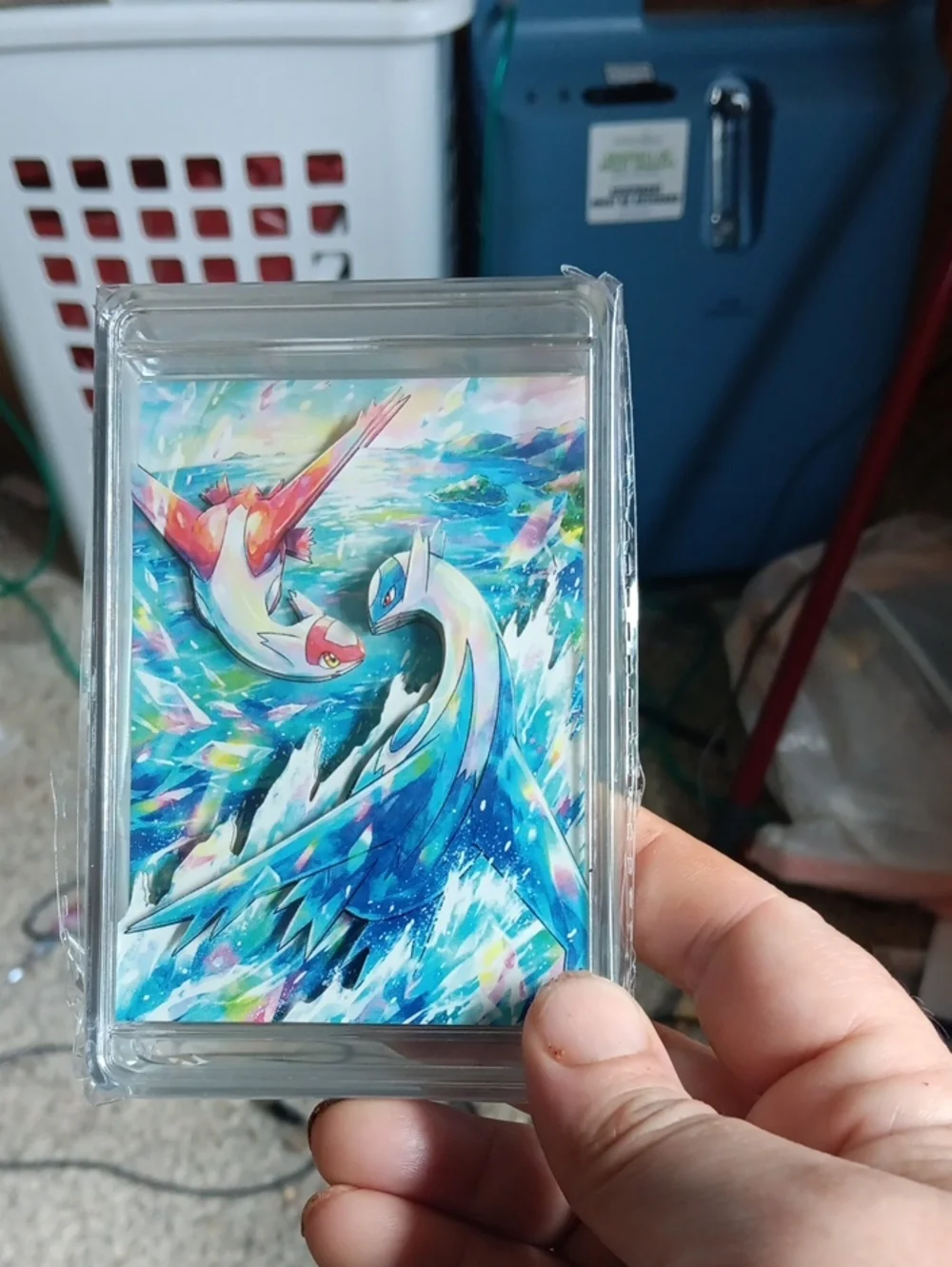 Pokemon Blue & Pink Legendary Duo Art Card